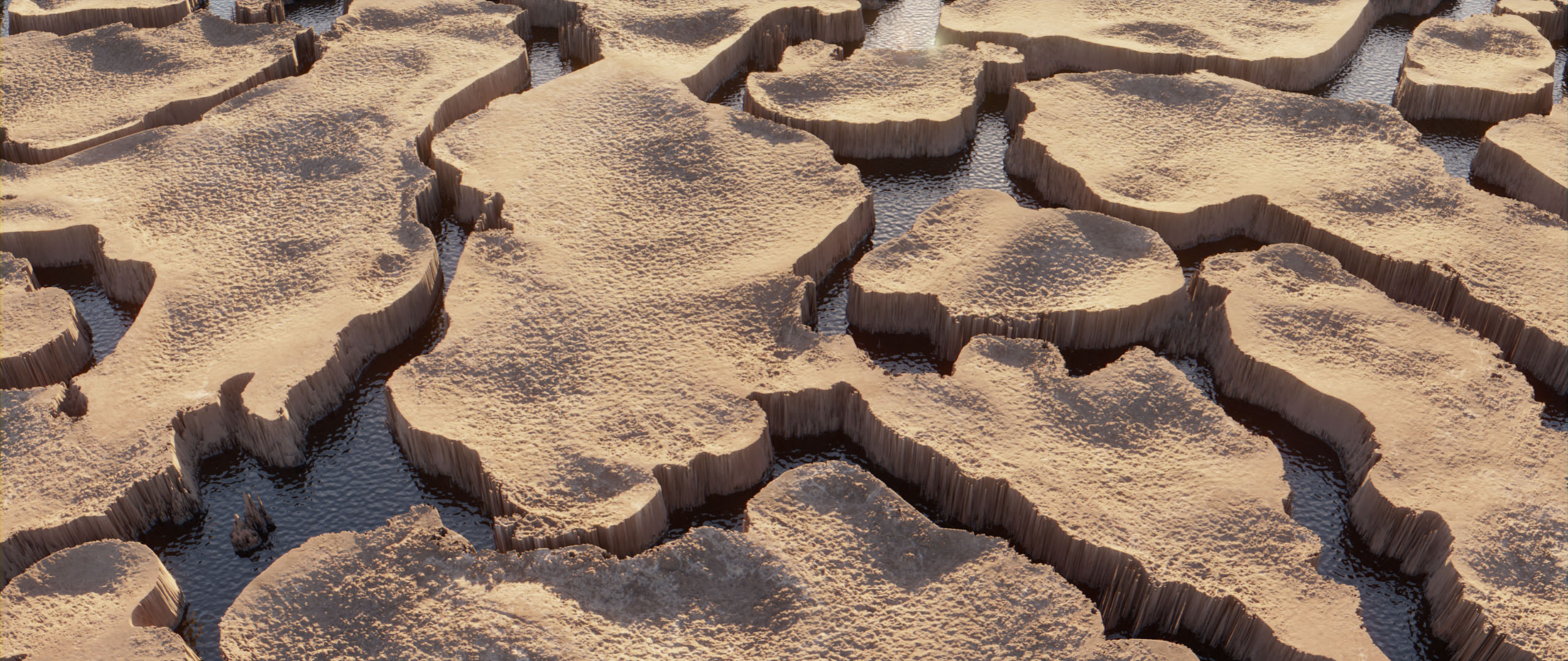 canyons water 3D desert