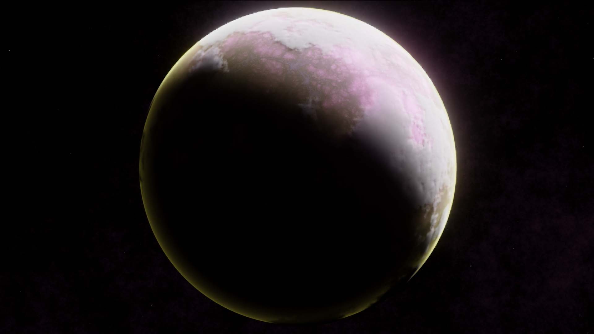 sci fi planet purple with yellow atmosphere