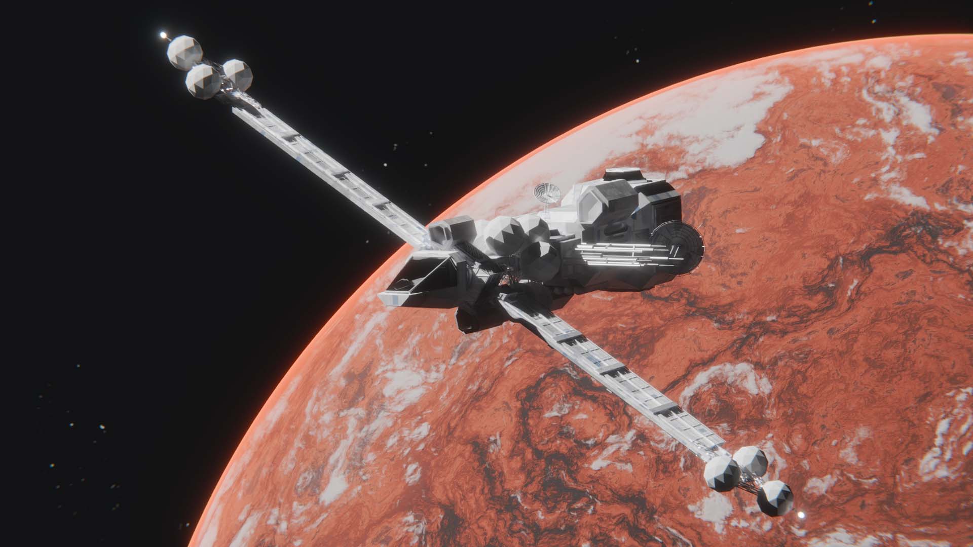cg sci fi spaceship and planets